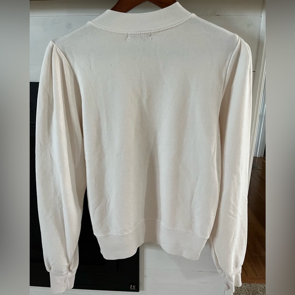 Evereve Michael Stars Kehlani puff sweatshirt mock neck size XS NWT Chalk. 1047 - Picture 4 of 4